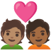 🧑🏽‍❤️‍🧑🏾 couple with heart: person, person, medium skin tone, medium-dark skin tone display on Google